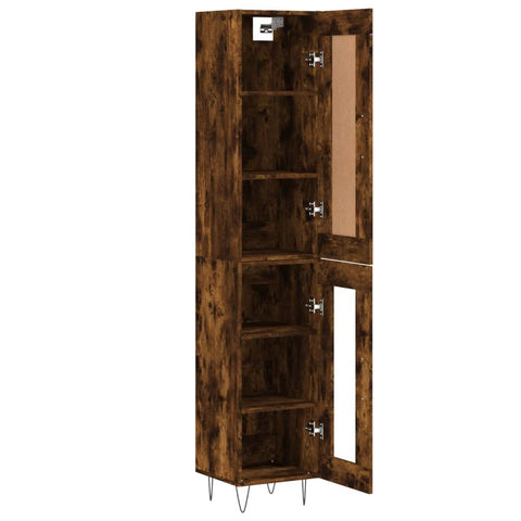 vidaXL Highboard Räuchereiche 34,5x34x180 cm Holzwerkstoff