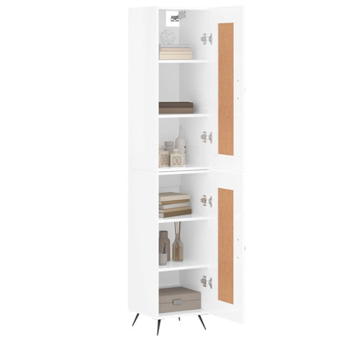 vidaXL Highboard Hochglanz-Weiß 34,5x34x180 cm Holzwerkstoff