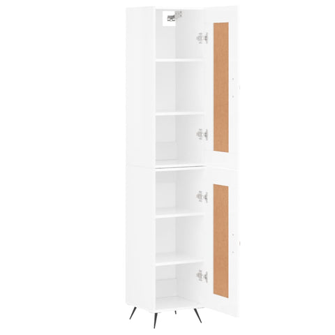 vidaXL Highboard Hochglanz-Weiß 34,5x34x180 cm Holzwerkstoff