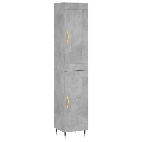 vidaXL Highboard Betongrau 34,5x34x180 cm Holzwerkstoff