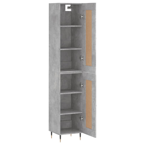 vidaXL Highboard Betongrau 34,5x34x180 cm Holzwerkstoff