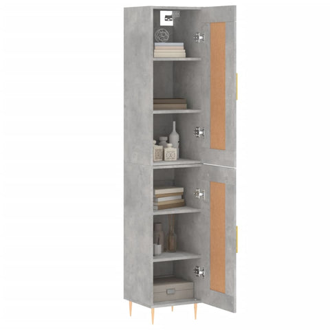 Highboard Betongrau 34,5x34x180 cm Holzwerkstoff