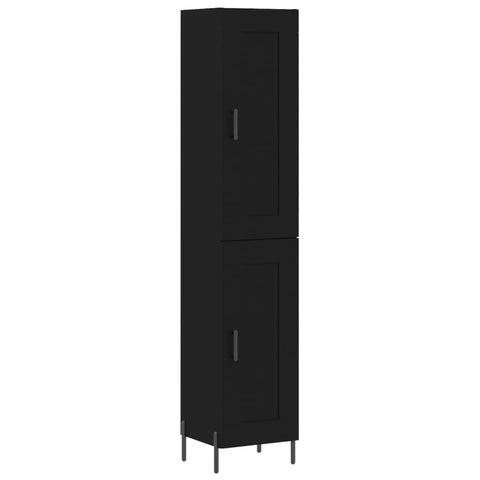 Highboard Schwarz 34,5x34x180 cm Holzwerkstoff