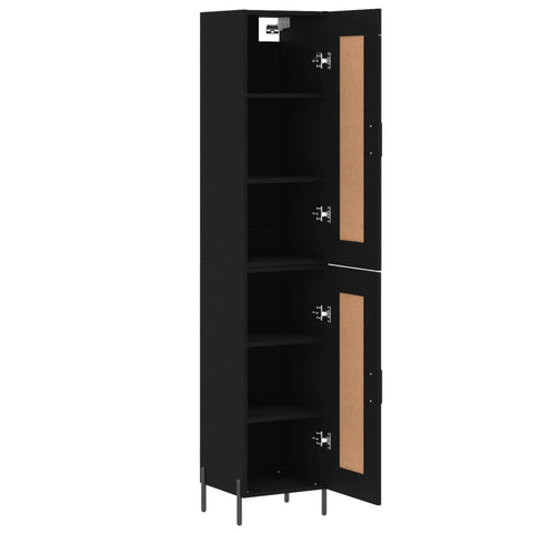 Highboard Schwarz 34,5x34x180 cm Holzwerkstoff