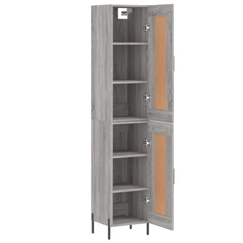 Highboard Grau Sonoma 34,5x34x180 cm Holzwerkstoff