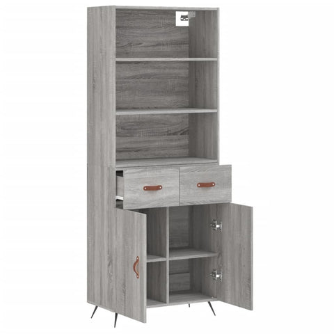 vidaXL Highboard Grau Sonoma 69,5x34x180 cm Holzwerkstoff