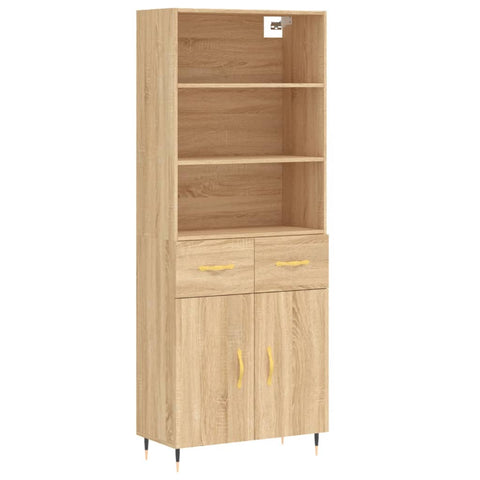 Highboard Sonoma-Eiche 69,5x34x180 cm Holzwerkstoff