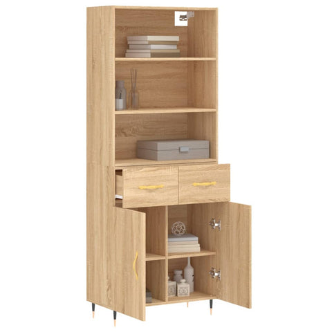 Highboard Sonoma-Eiche 69,5x34x180 cm Holzwerkstoff