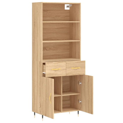 Highboard Sonoma-Eiche 69,5x34x180 cm Holzwerkstoff