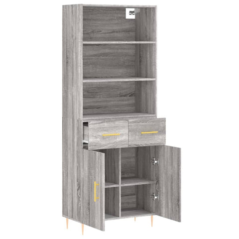 vidaXL Highboard Grau Sonoma 69,5x34x180 cm Holzwerkstoff