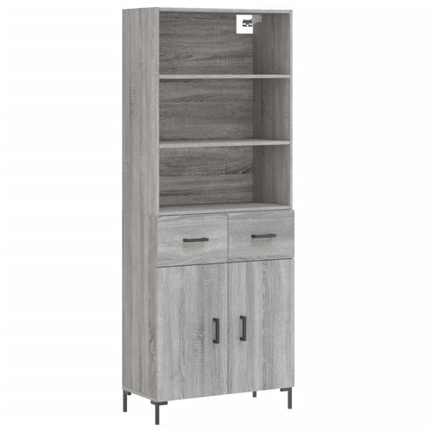 vidaXL Highboard Grau Sonoma 69,5x34x180 cm Holzwerkstoff