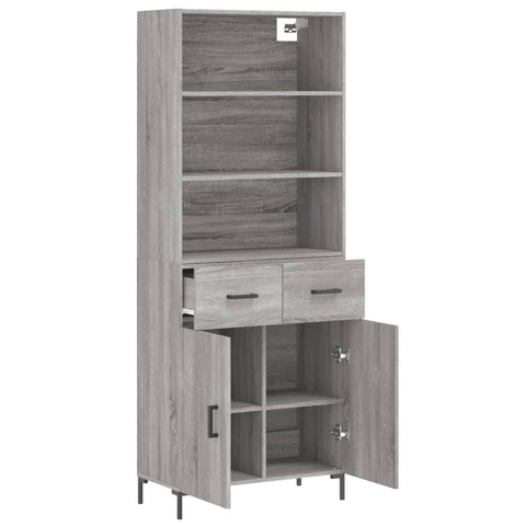 vidaXL Highboard Grau Sonoma 69,5x34x180 cm Holzwerkstoff