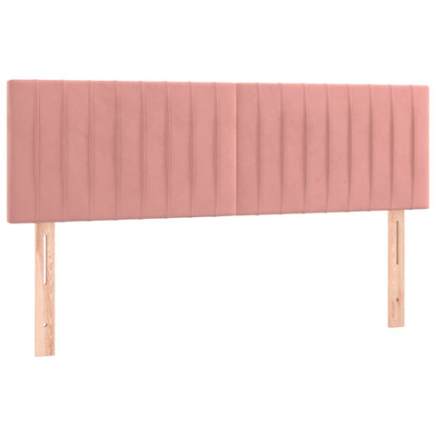 vidaXL Boxspringbett mit Matratze Rosa 140x200 cm Samt