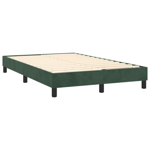 vidaXL Boxspringbett mit Matratze Dunkelgrün 120x200 cm Samt