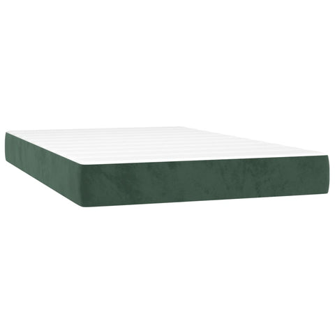 vidaXL Boxspringbett mit Matratze Dunkelgrün 120x200 cm Samt