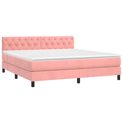 Boxspringbett mit Matratze Rosa 160x200 cm Samt