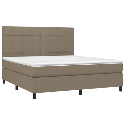 vidaXL Boxspringbett mit Matratze Taupe 180x200 cm Stoff