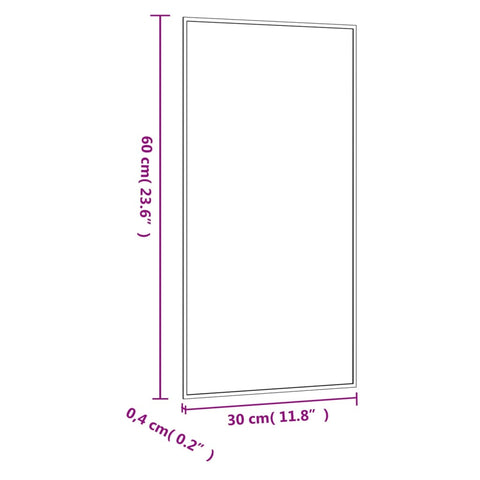 vidaXL Wandspiegel 30x60 cm Glas Rechteckig