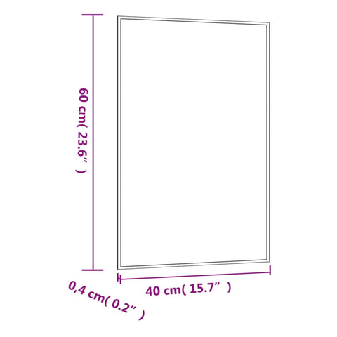 vidaXL Wandspiegel 40x60 cm Glas Rechteckig