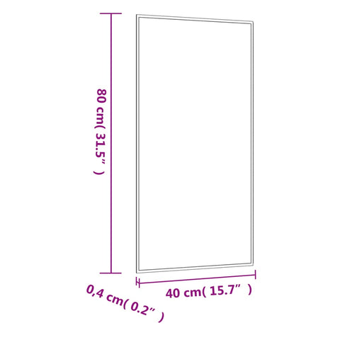 vidaXL Wandspiegel 40x80 cm Glas Rechteckig