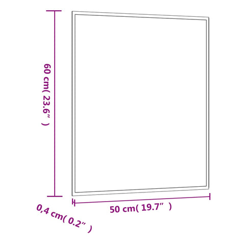 vidaXL Wandspiegel 50x60 cm Glas Rechteckig