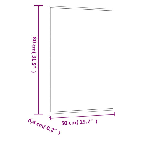 vidaXL Wandspiegel 50x80 cm Glas Rechteckig