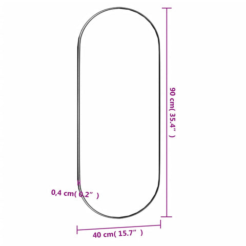 vidaXL Wandspiegel 40x90 cm Glas Oval