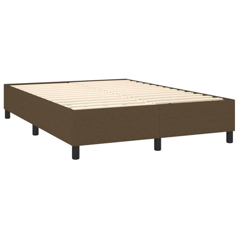 vidaXL Boxspringbett mit Matratze Dunkelbraun 140x190 cm Stoff