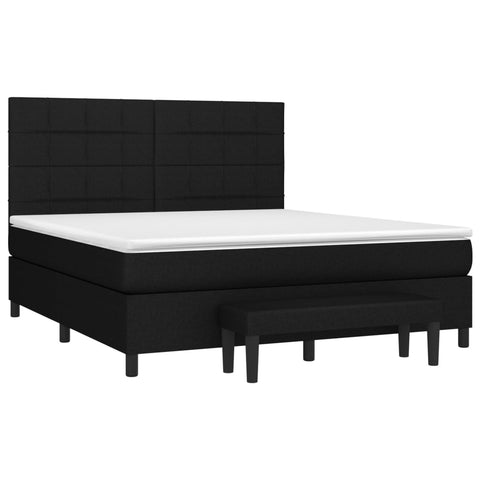 vidaXL Boxspringbett mit Matratze Schwarz 160x200 cm Stoff