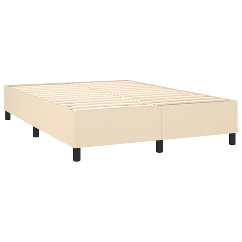 vidaXL Boxspringbett mit Matratze Creme 140x200 cm Stoff