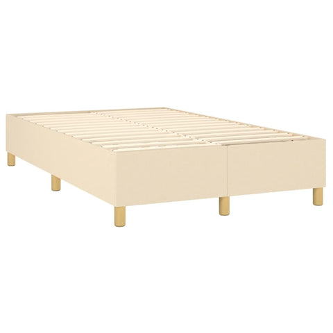 vidaXL Boxspringbett mit Matratze Creme 120x200 cm Stoff