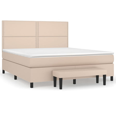 Boxspringbett Matratze Cappuccino-Braun 180x200 cm Kunstleder