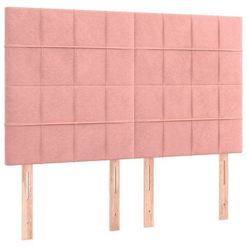 vidaXL Boxspringbett mit Matratze Rosa 140x190 cm Samt