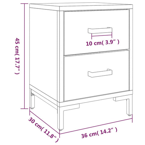 vidaXL Nachttische 2 Stk. 36x30x45 cm Massivholz Kiefer