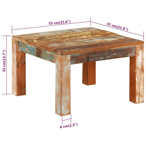 vidaXL Couchtisch 55x55x35 cm Altholz Massiv