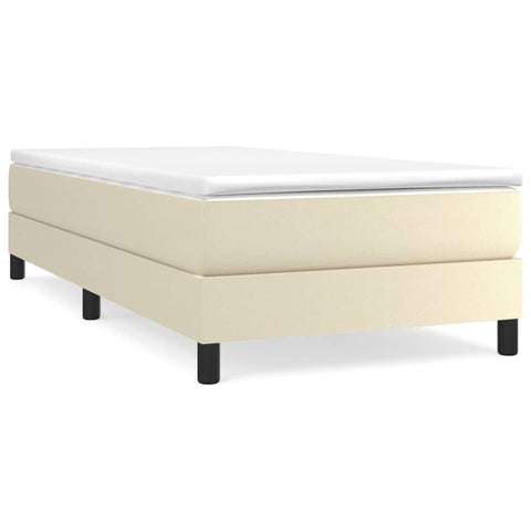 Boxspringbett mit Matratze Creme 90x200 cm Kunstleder