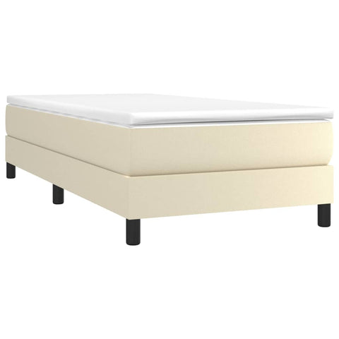 Boxspringbett mit Matratze Creme 90x200 cm Kunstleder