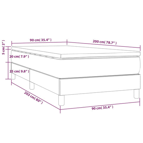 Boxspringbett mit Matratze Creme 90x200 cm Kunstleder