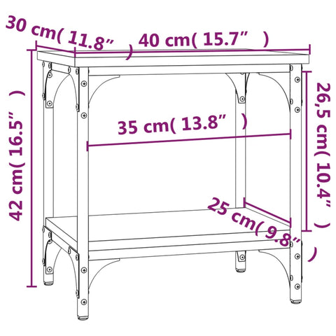 Beistelltisch Schwarz 40x30x42 cm Holzwerkstoff