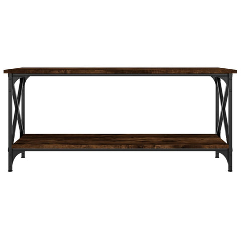 vidaXL Couchtisch Räuchereiche 100x45x45 cm Holzwerkstoff und Eisen