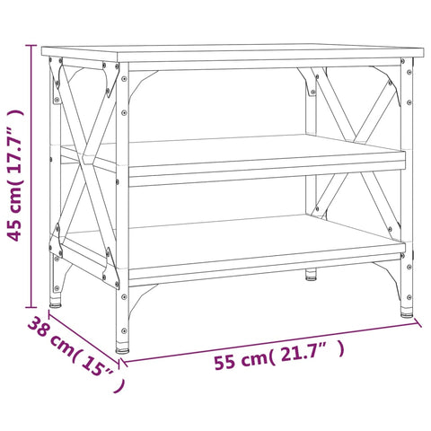 vidaXL Beistelltisch Räuchereiche 55x38x45 cm Holzwerkstoff