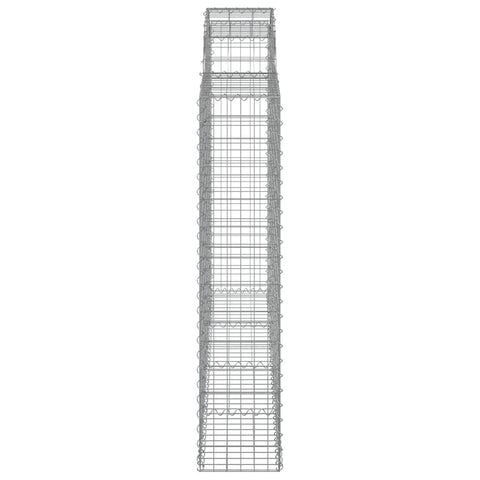 Gabionen mit Hochbogen 20Stk. 200x30x140/160cm Verzinktes Eisen