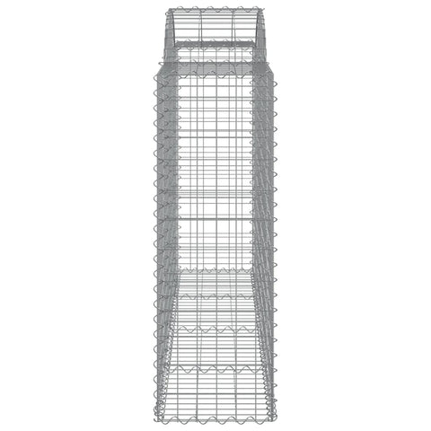 Gabionen mit Hochbogen 40Stk. 200x50x120/140cm Verzinktes Eisen