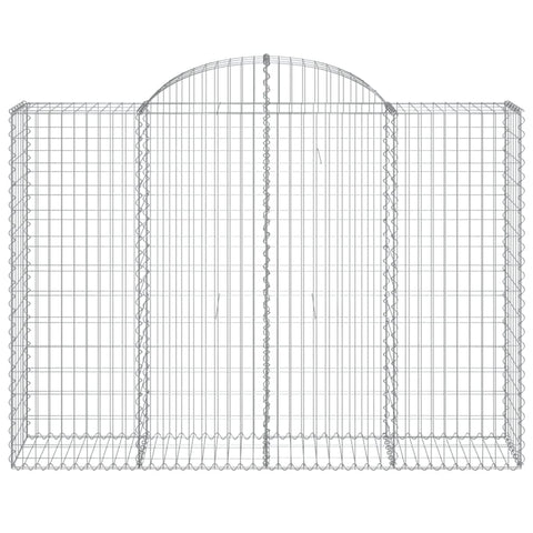 Gabionen mit Hochbogen 30Stk. 200x50x140/160cm Verzinktes Eisen