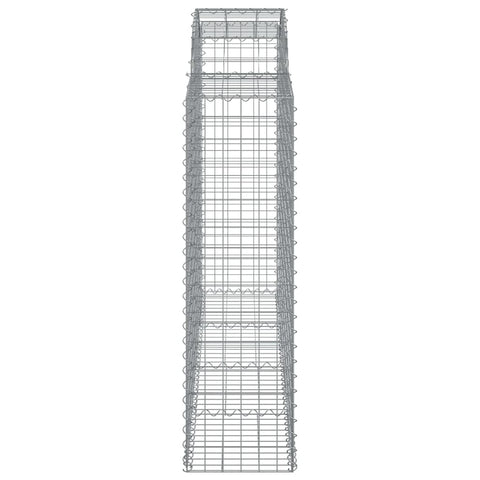 Gabionen mit Hochbogen 30Stk. 200x50x140/160cm Verzinktes Eisen