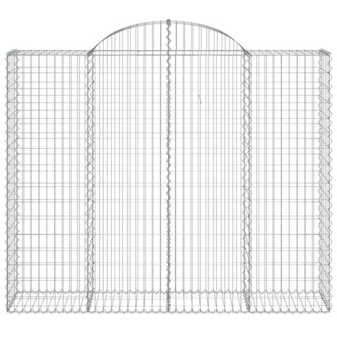 Gabionen mit Hochbogen 18Stk. 200x50x160/180cm Verzinktes Eisen