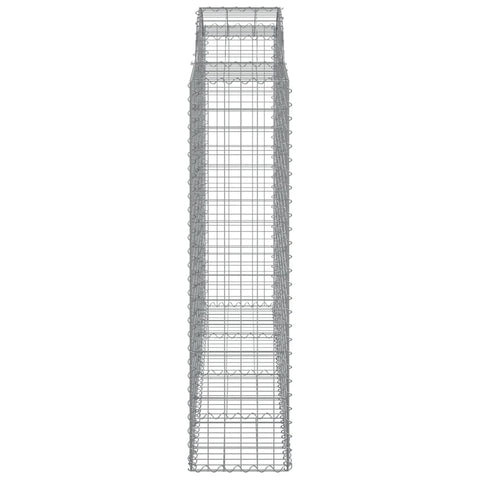 Gabionen mit Hochbogen 18Stk. 200x50x160/180cm Verzinktes Eisen