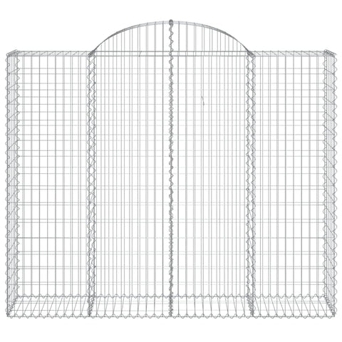 Gabionen mit Hochbogen 20Stk. 200x50x160/180cm Verzinktes Eisen