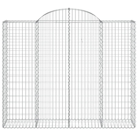 Gabionen mit Hochbogen 25Stk. 200x50x160/180cm Verzinktes Eisen