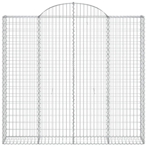 Gabionen mit Hochbogen 15Stk. 200x50x180/200cm Verzinktes Eisen